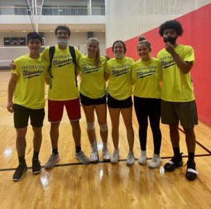 OU Volleyball Team reppin' Destination Milwaukee while on the court
