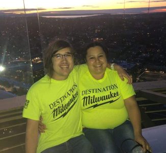 DJ & Shellby reppin' Destination Milwaukee while on their honeymoon in Washington